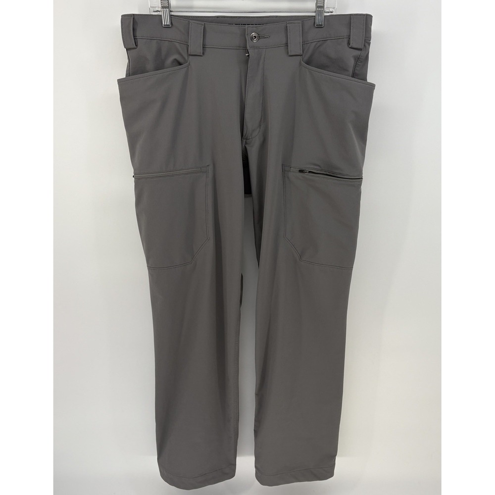 Duluth Trading Flexpedition Pants Men 36x31 Gray Relaxed Fit Stretch Hiking
